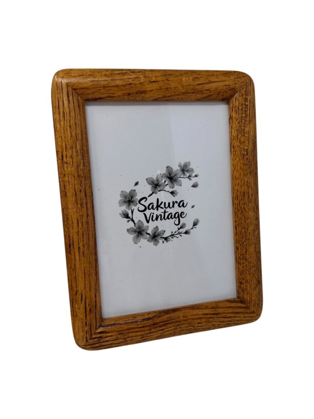 Vintage Mid Century Solid Wood Picture Frame Rounded Corners 5 x 7"